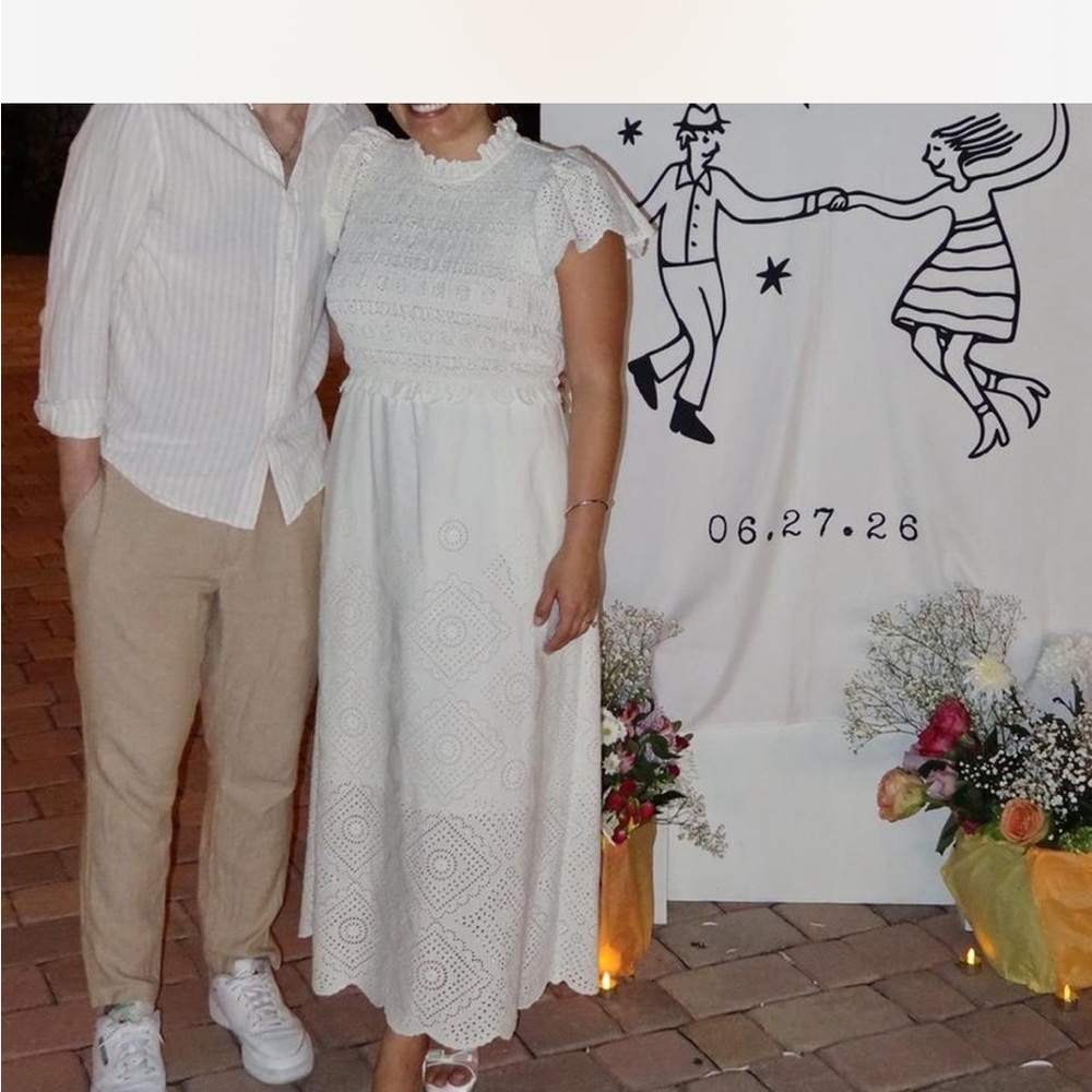 Sea New York White Vienne Eyelet smocked midi dress - Picture 8 of 8